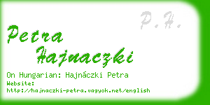 petra hajnaczki business card